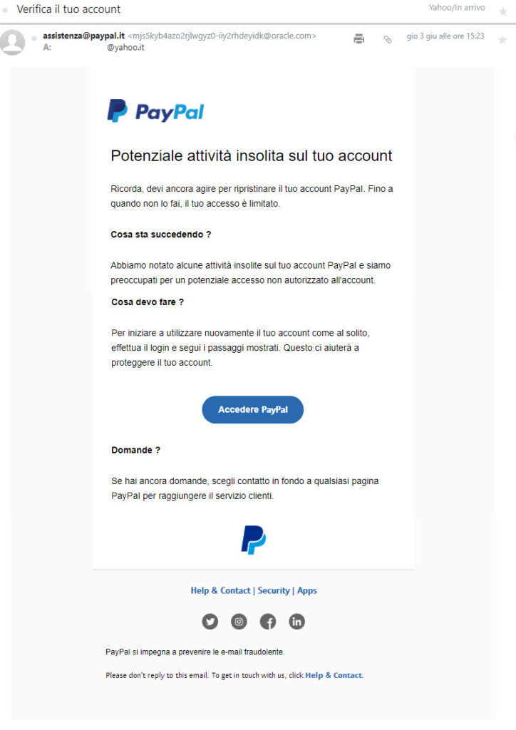 PayPal - Verifica account