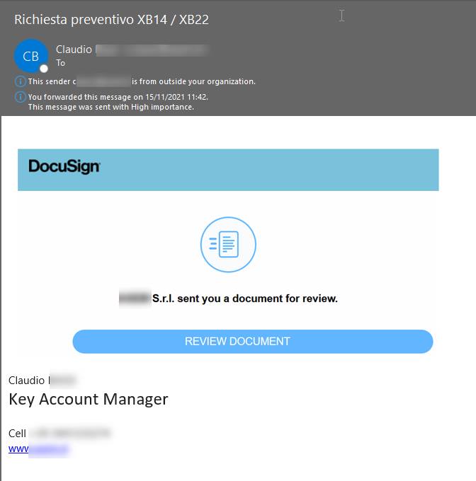 Richiesta di Preventino XB14