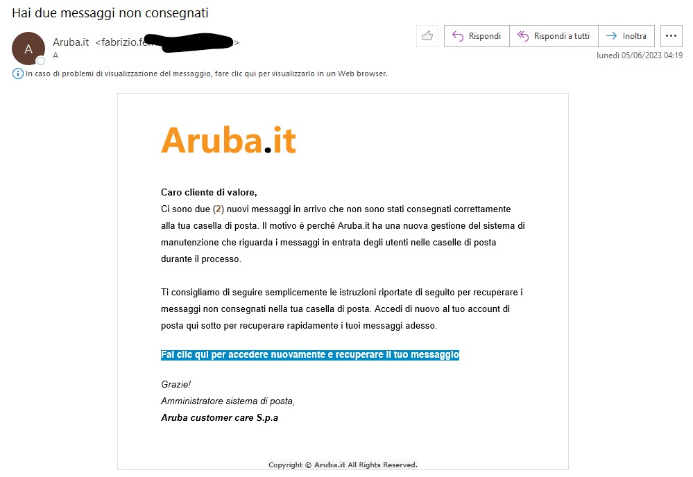 Phishing Aruba